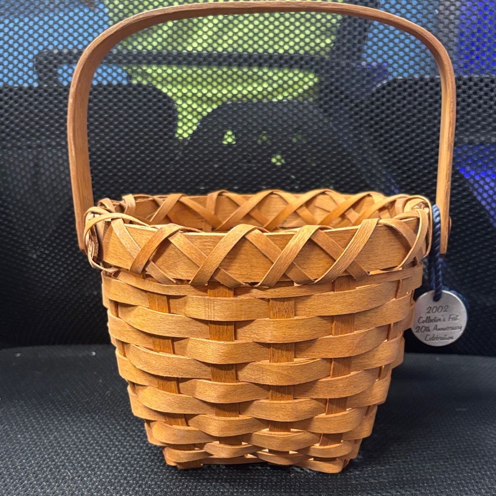 Handwoven Brown Woven Basket with Handle